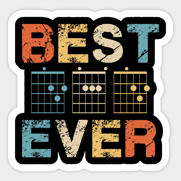 Best Dad Ever Guitar Chords Musician Funny Fathers Day Gift Idea Sticker by dconciente